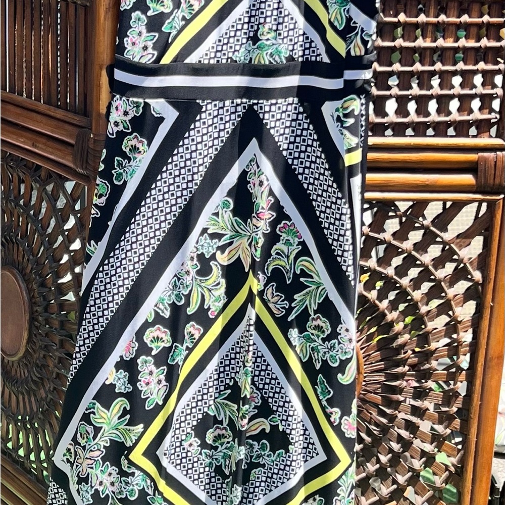 INC International Concepts Black and Yellow Maxi Dress